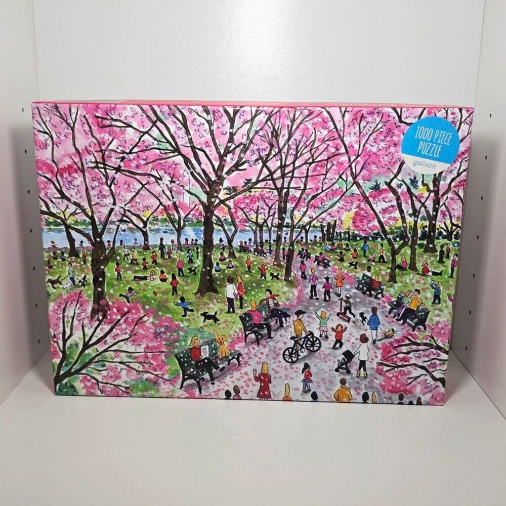 Galison Michael Storrings Cherry Blossoms 1000-Piece Jigsaw Puzzle (Complete!)